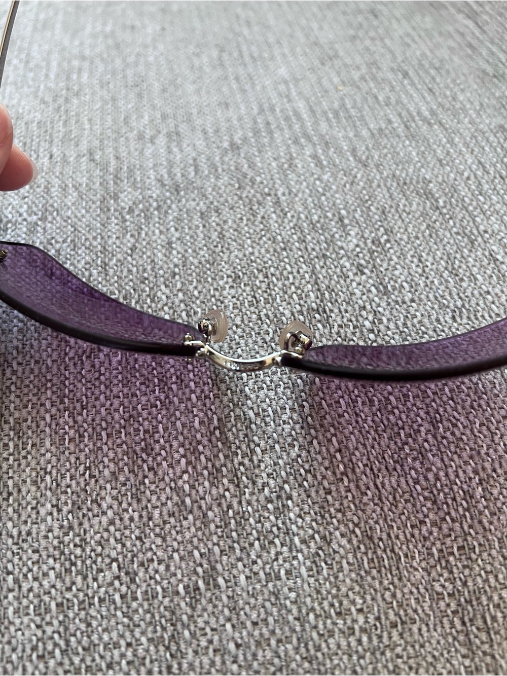 Chanel 4017 Vintage Rimless Purple Sunglasses with Silver Frame - Picture 5 of 12